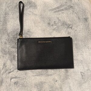Michael Kors Large Black Pebbled Leather Wristlet - Like New